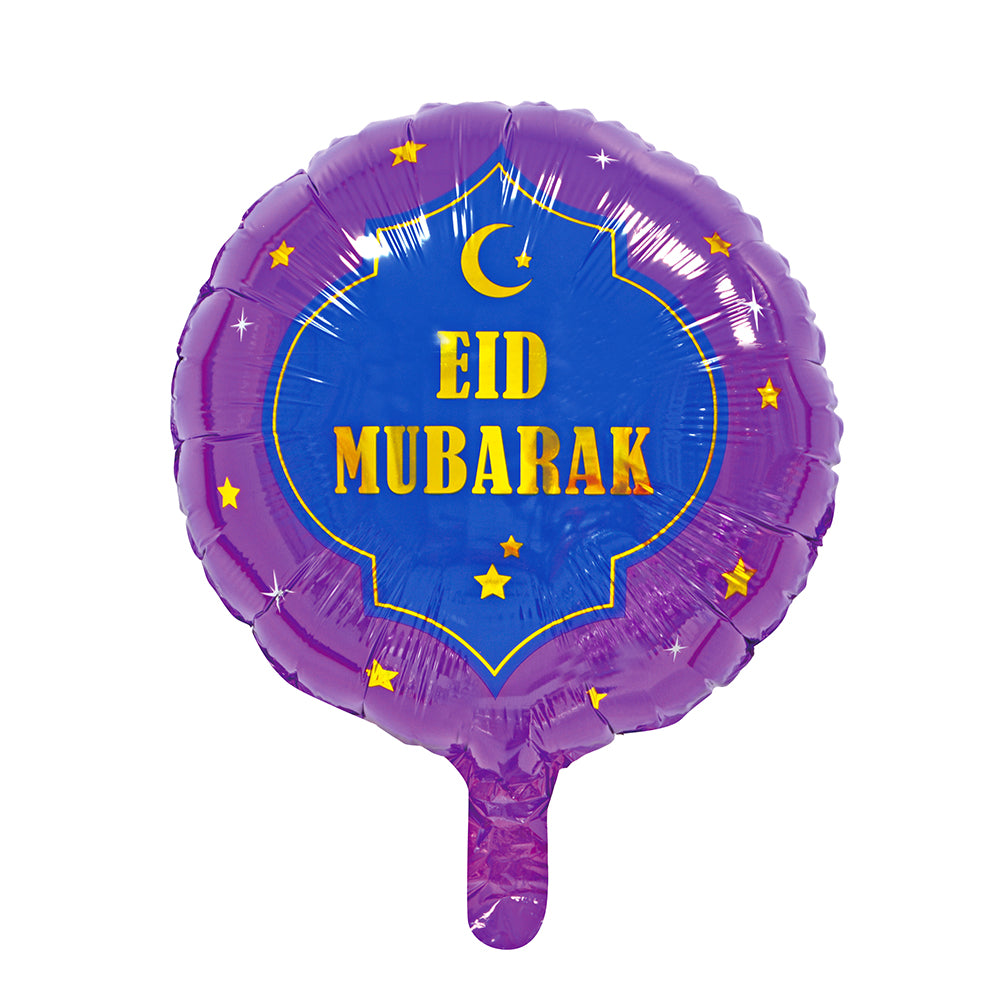 Rund folieballong Eid Mubarak