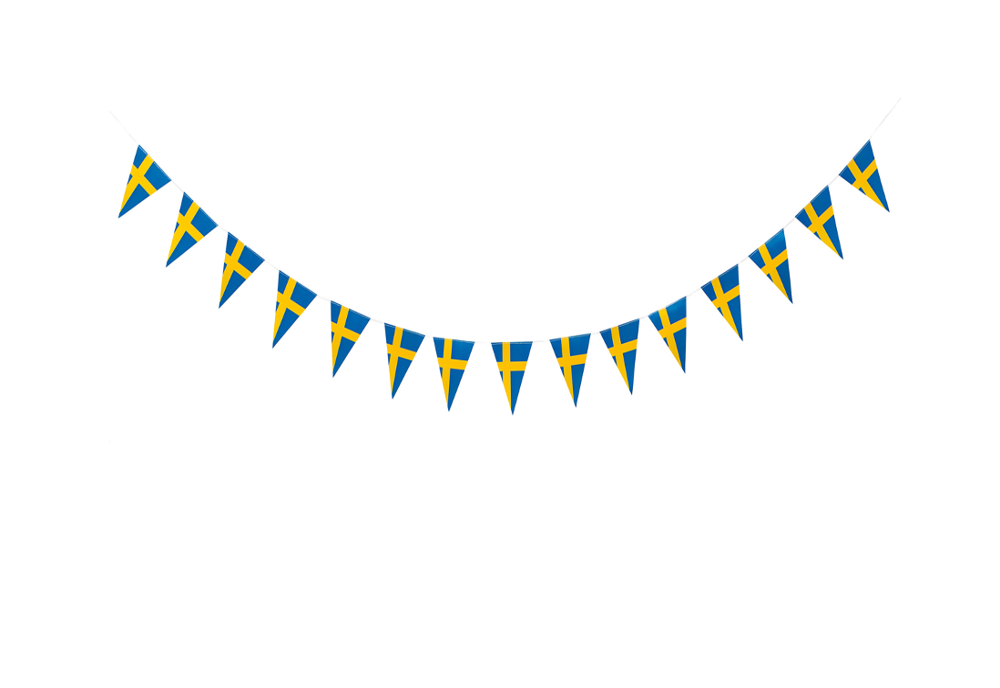 Vimpelgirlang Sverigeflaggor