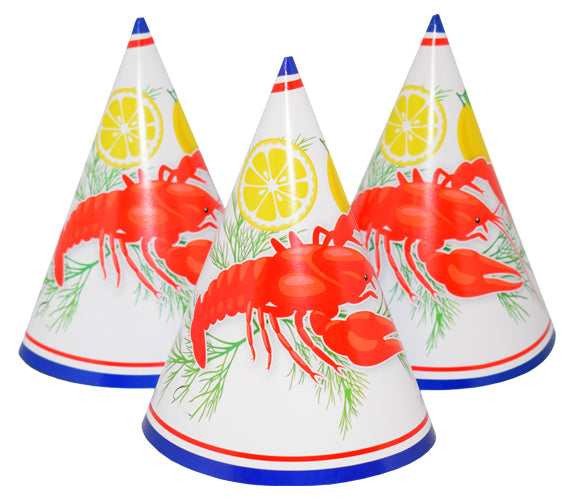 Partyhattar Kräftskiva 6-pack Blå